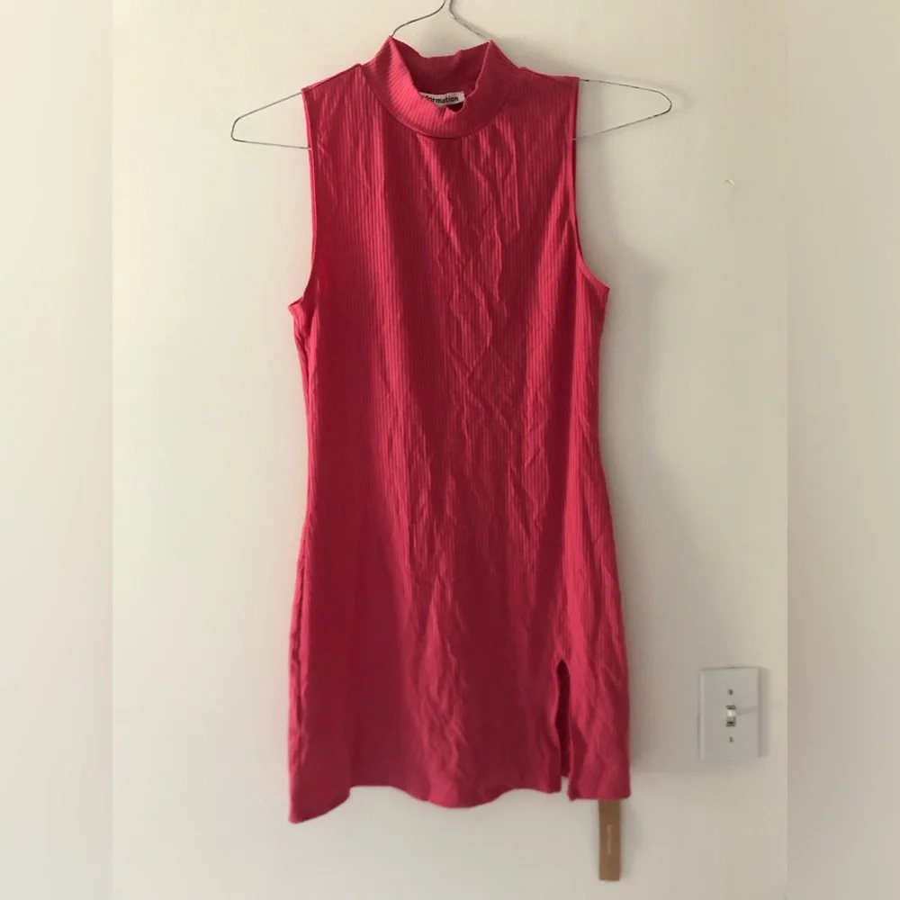 NWT Reformation Skyler Knit Sleeveless Mini Dress in Snapdragon Pink Size Small - Picture 4 of 13